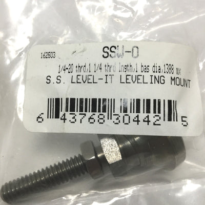 New Lot of 2 S&W SSW-0 Level-It Leveling Foot Mounts 303 Stainless, 1/4-20 Stud