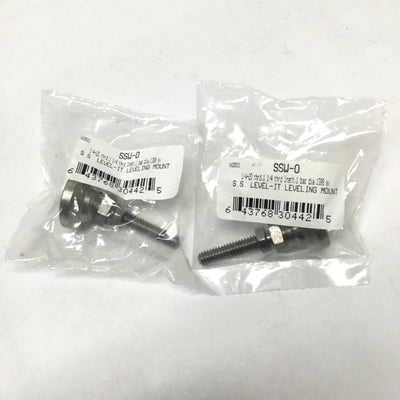 New Lot of 2 S&W SSW-0 Level-It Leveling Foot Mounts 303 Stainless, 1/4-20 Stud