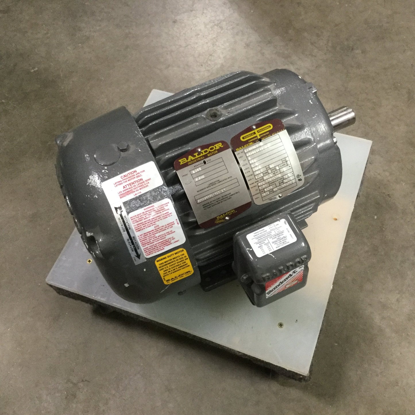 Used Baldor CP3660T-4 AC Motor, Power: 3HP, Frame: 182T, 460V 3-Phase, Shaft 1.125"