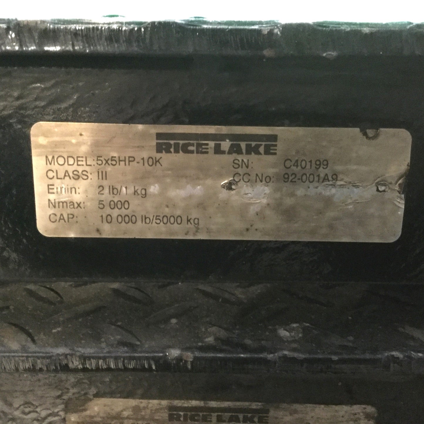Used Rice Lake 5x5HP-10K Rough Deck Floor Scale 10,000lbs Capacity 5ft x 5ft x 3.5in