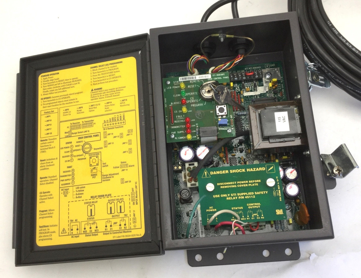 Used STI MiniSafe-B/FlexSafe 4300B-2 MS43-B2-AC1-W Light Curtain Controller