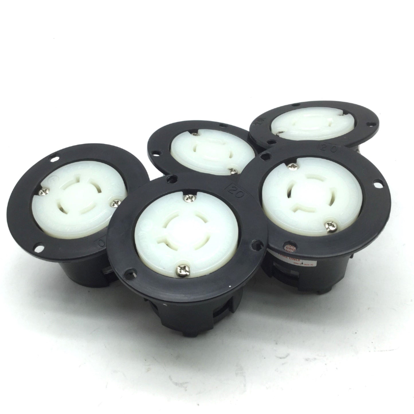 Used Lot of 5 Cooper Eaton Twist-Lock Outlet, 20A 125/250 V 3-Pole 4-Wire Grounding