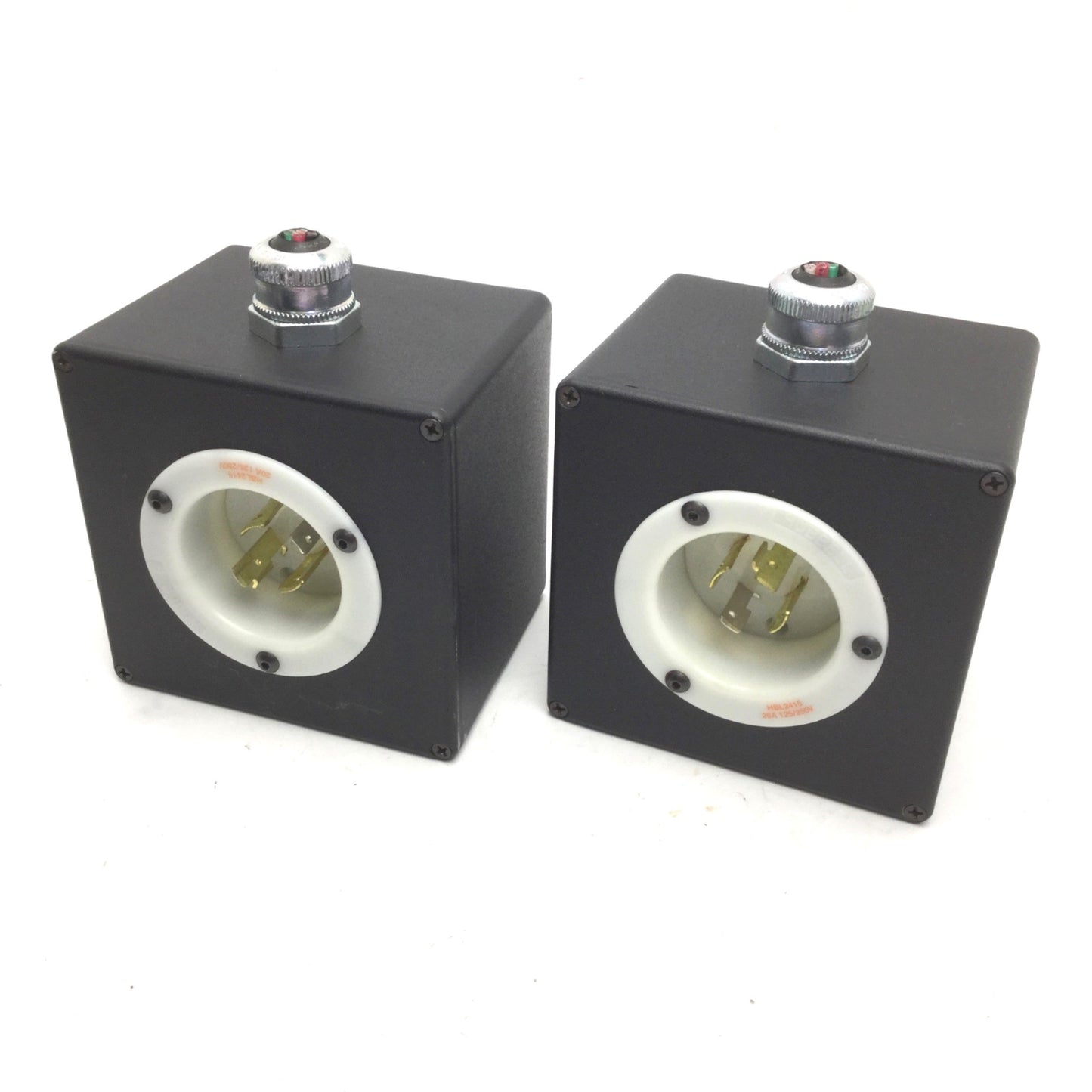 Used Lof of 2 Hubbell HBL2415 Turn-Locking Male Receptacle & Pendant 20A, 125/250V