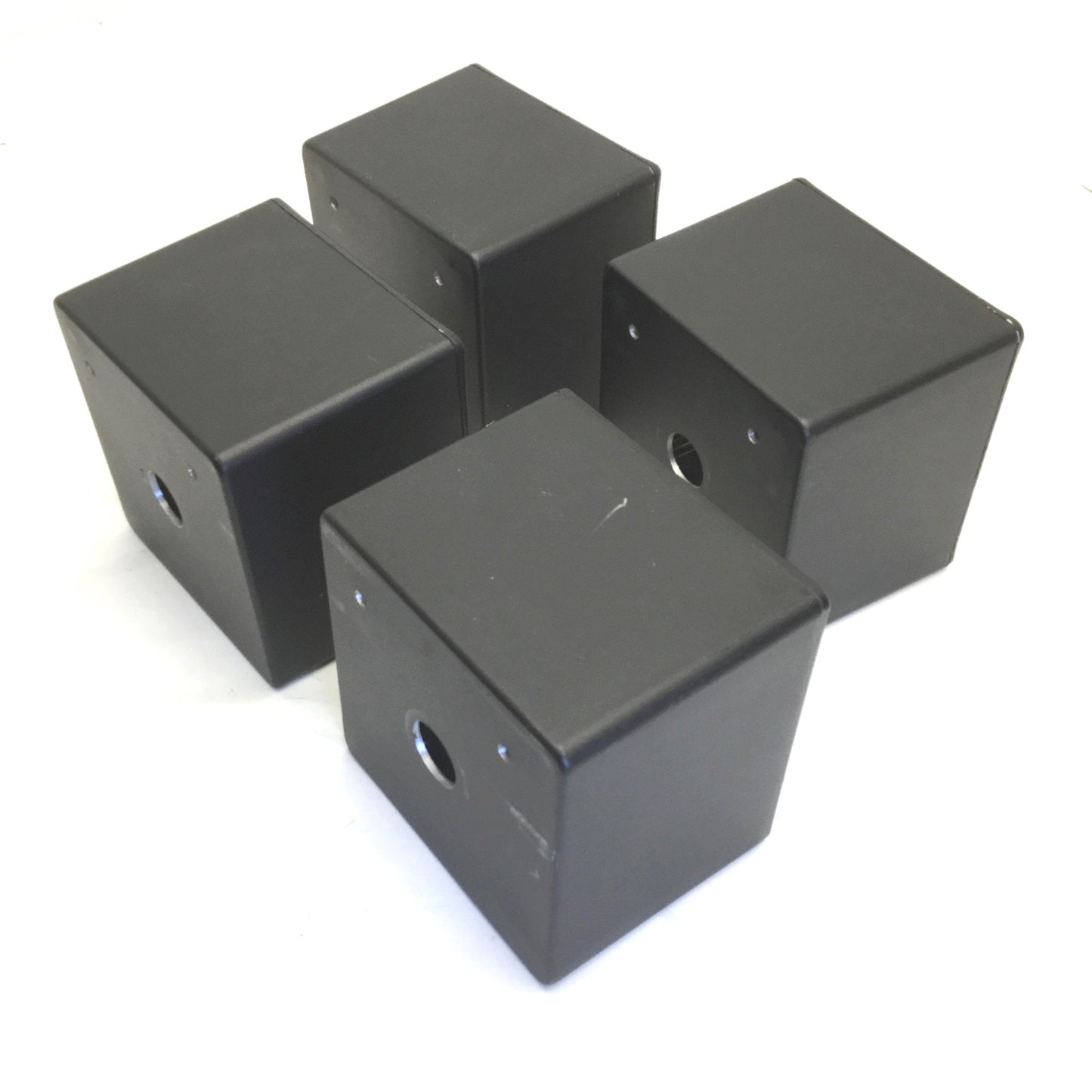 Used Lot of 4 Aluminum Enclosures, Dimensions: 4 3/4" x 4 3/4" x 3 3/4" *Has Holes*
