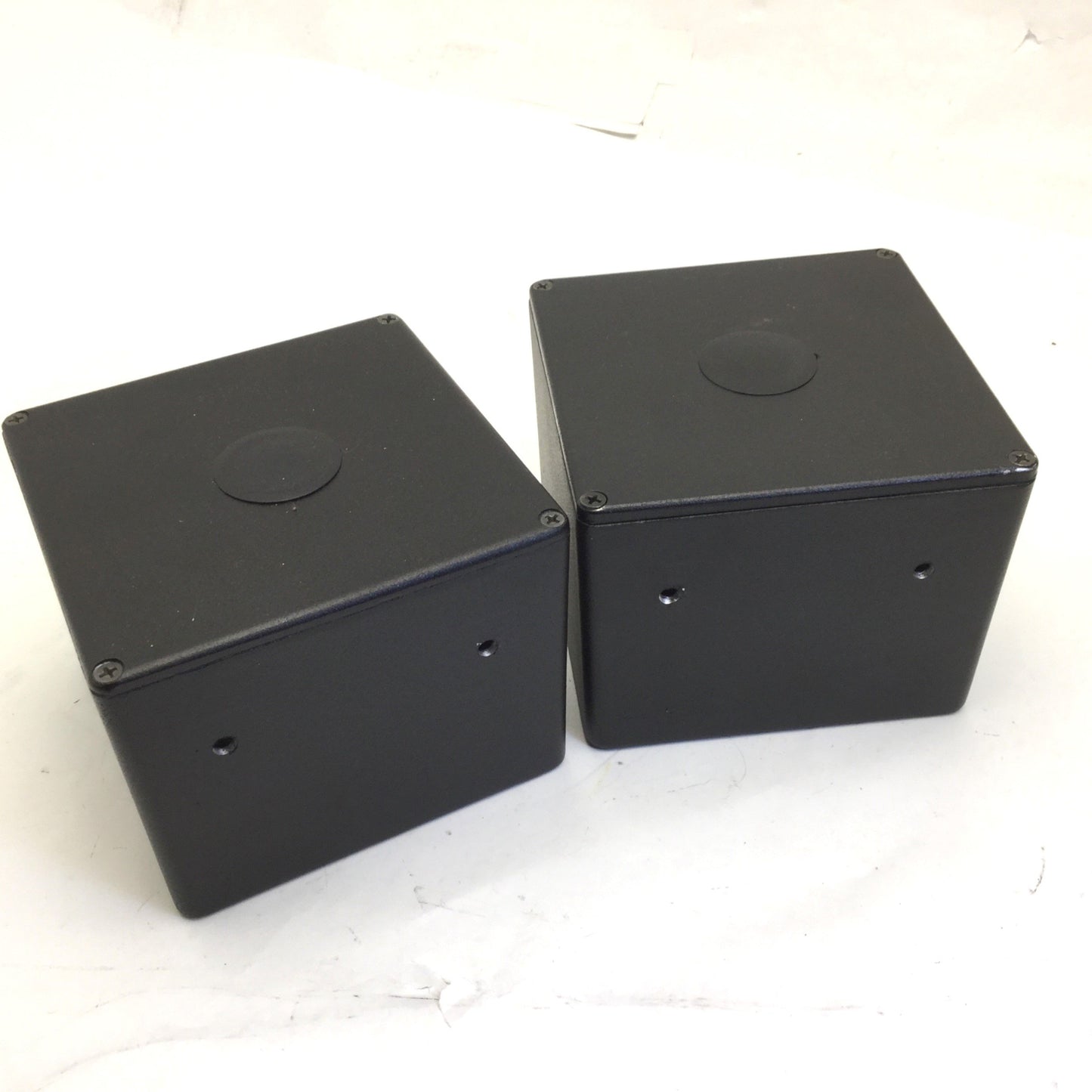 Used Lot of 2 Aluminum Enclosures, Dimensions: 4 3/4" x 4 3/4" x 3 3/4" *Has Holes*