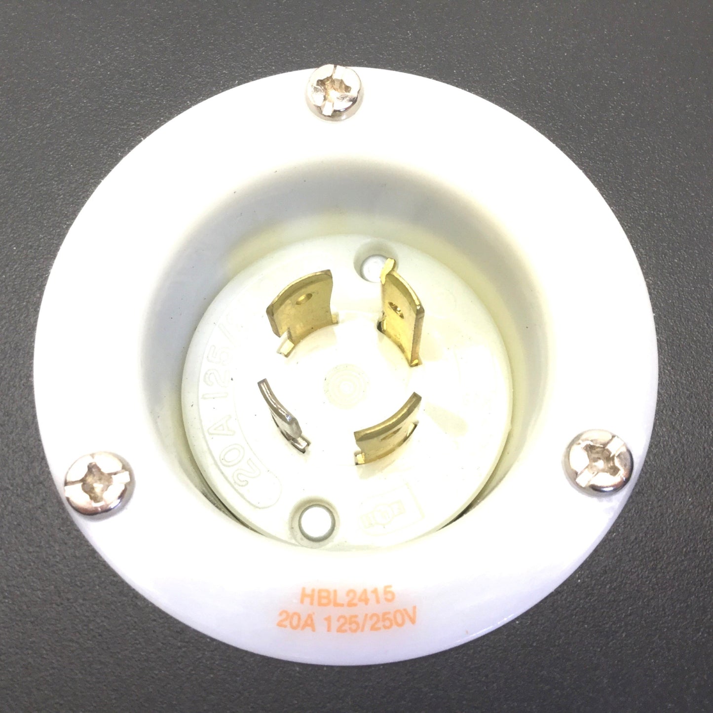 Used Lof of 2 Hubbell HBL2415 Turn-Locking Male Receptacle & Pendant *4 Holes*