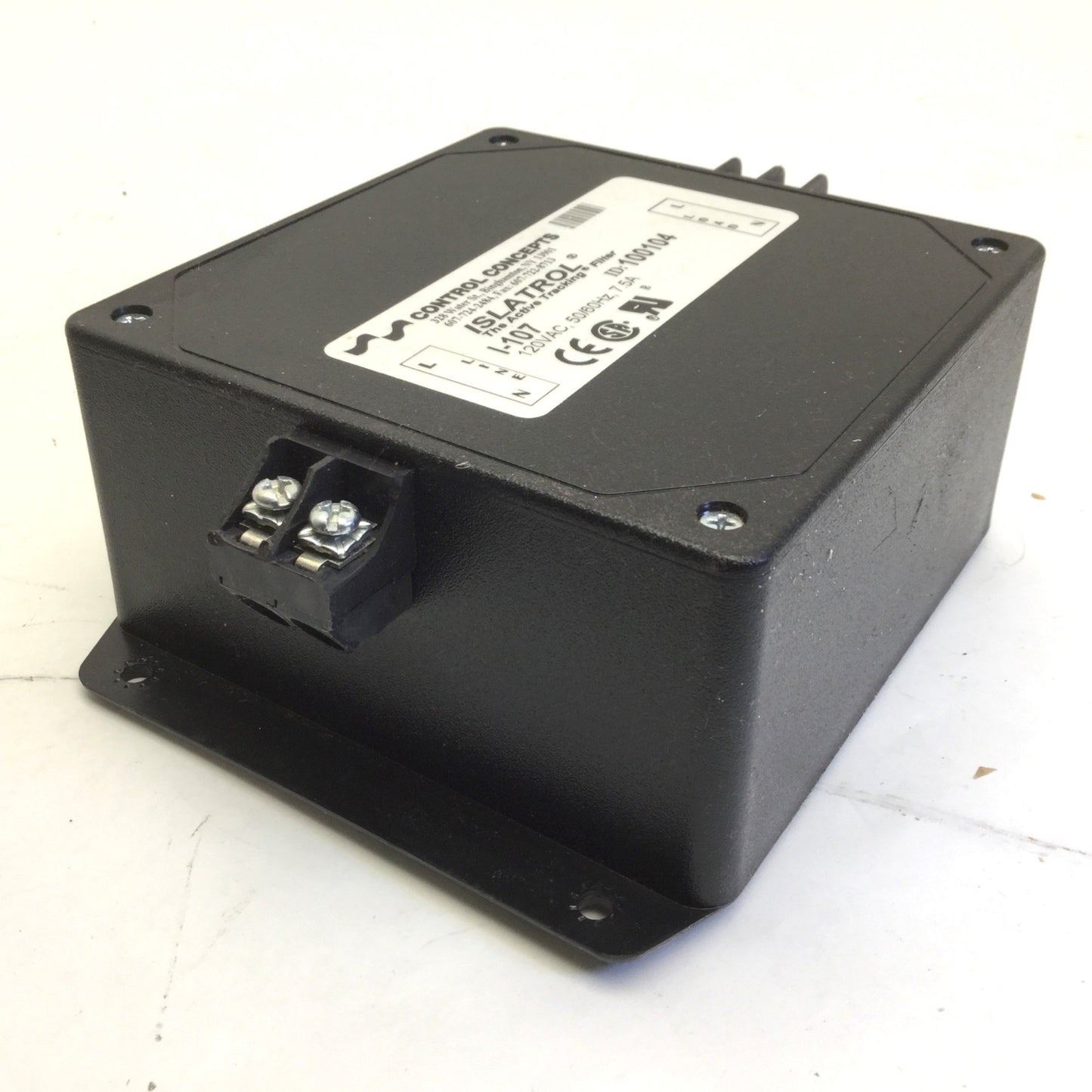 Used Control Concepts I-107 Islatrol Active Tracking Filter, 120VAC, 50/60Hz, 7.5A