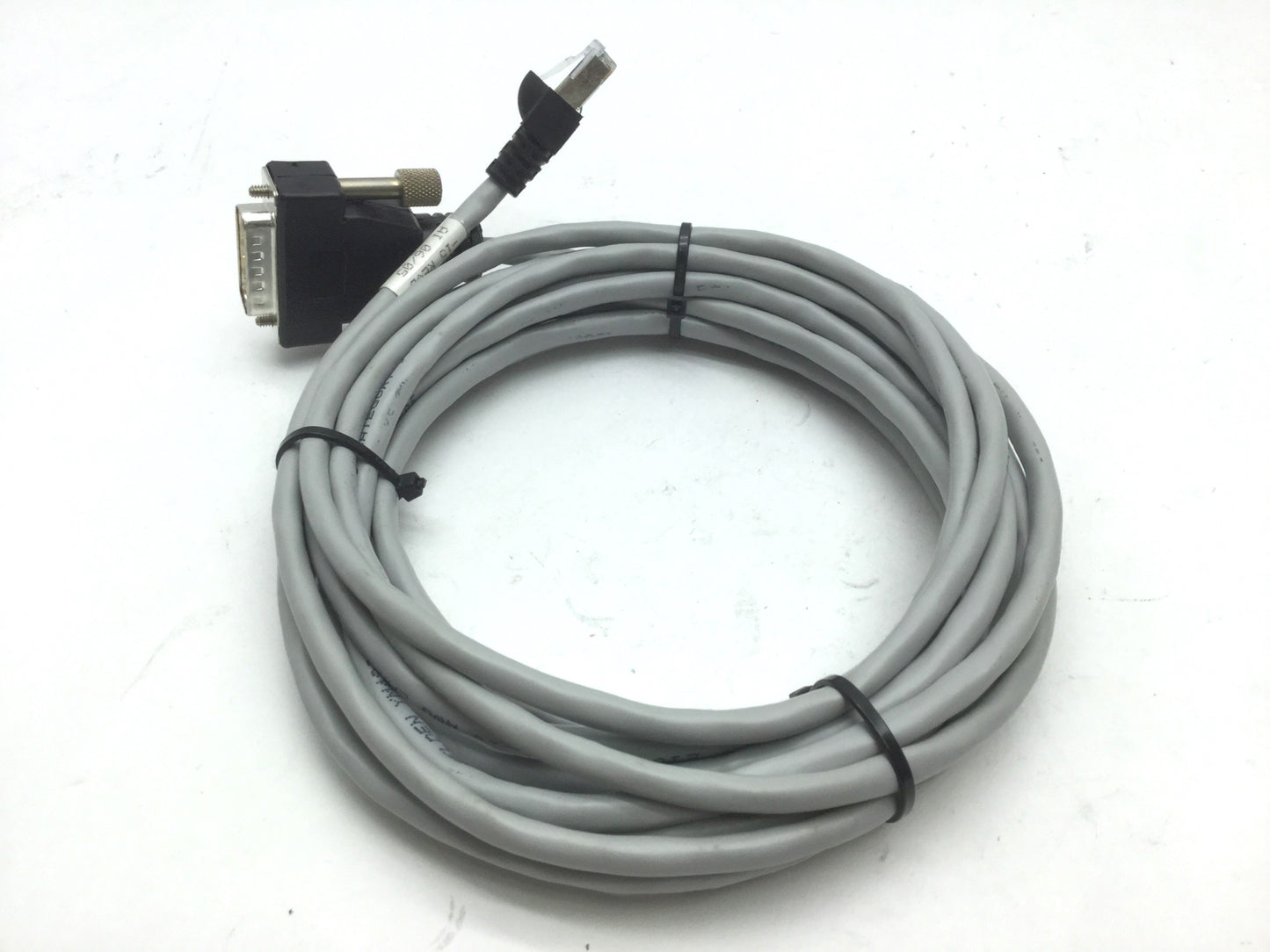 Used Cognex 300-0341-15 Ethernet Cable 15-Pin Male D-Sub to RJ-45 15' Long REV B