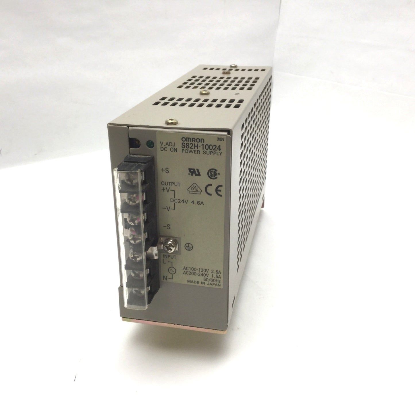 Used Omron S82H-10024 Switch Mode Power Supply Input: 100-240VAC Output: 24VDC 100W