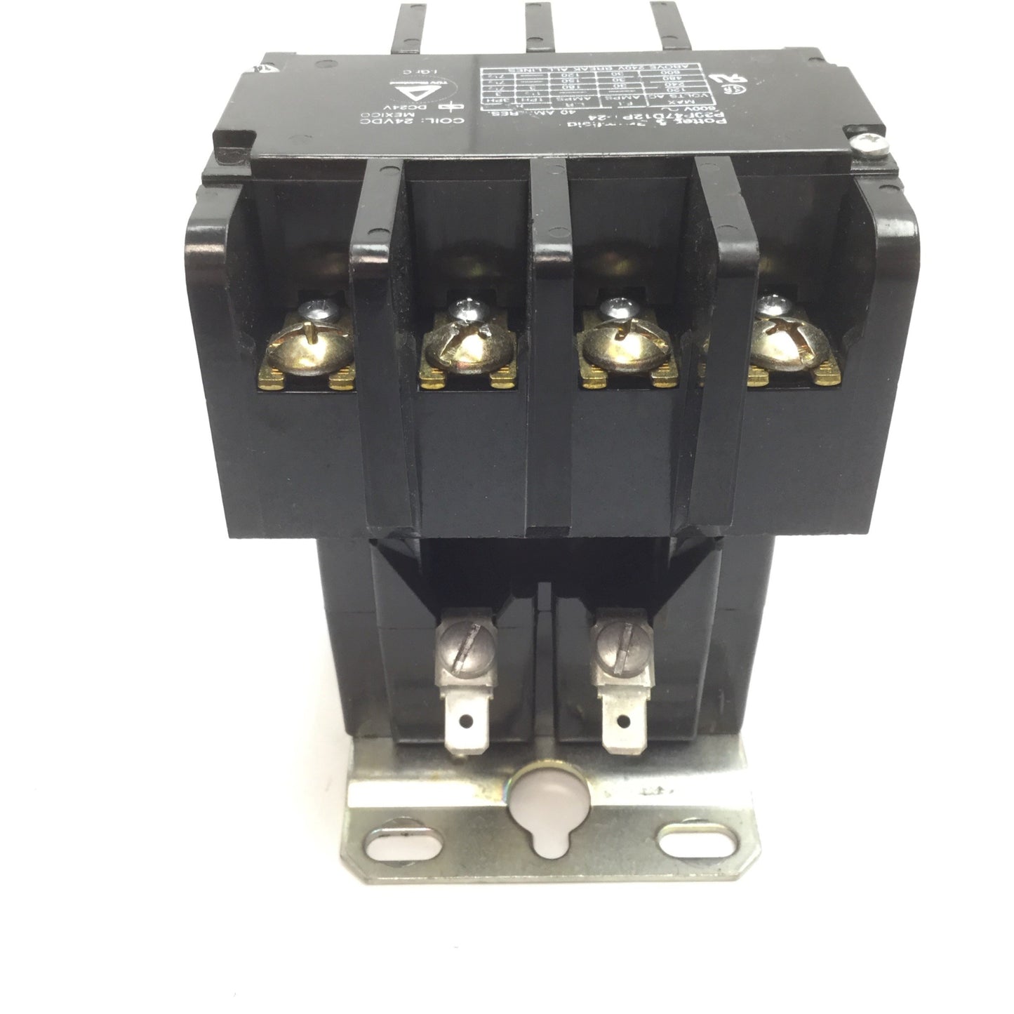 Used Potter & Brumfield P30P47D12P1-24 Contactor, Coil 24VDC, 4-Pole, Contact 600VAC