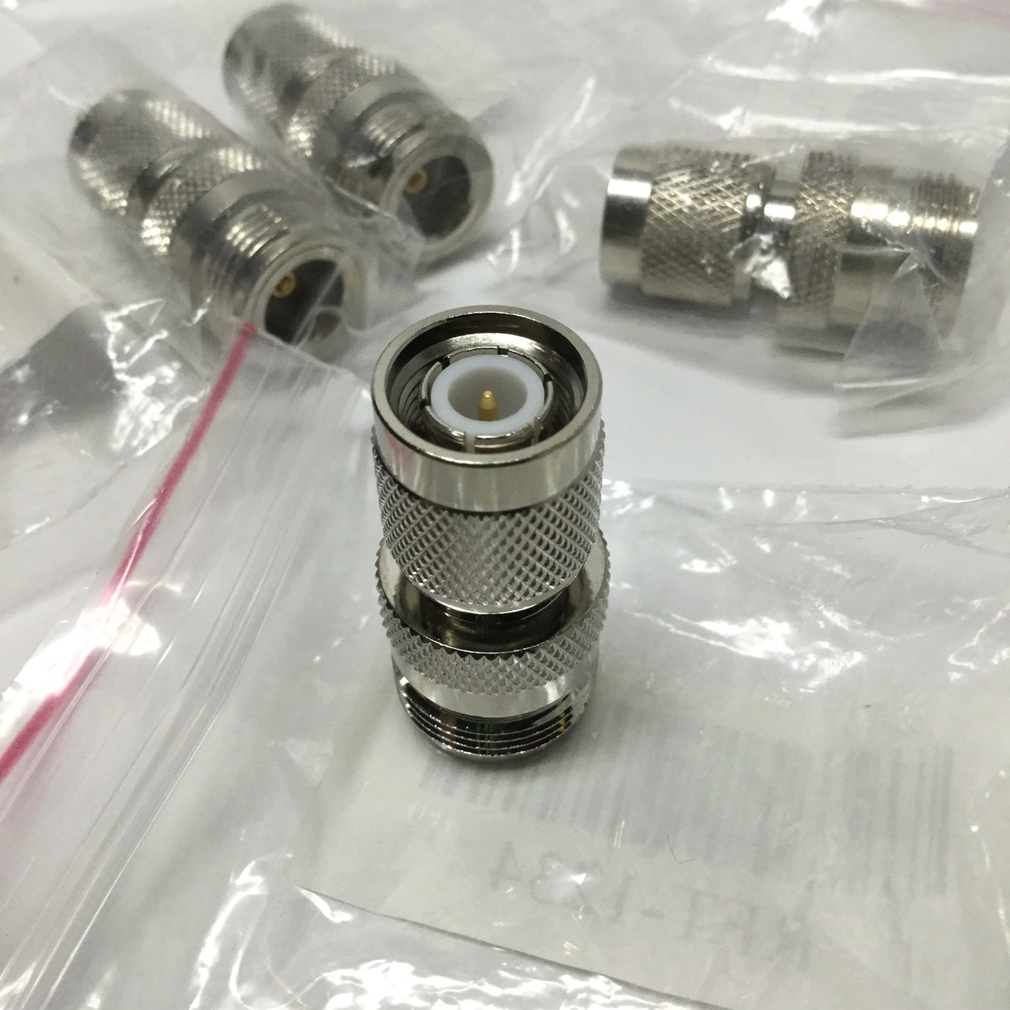 New Lot of 4 RF Industries RFT-1234 Coax Adapter Connector N Female/TNC Male, 50 Ohm