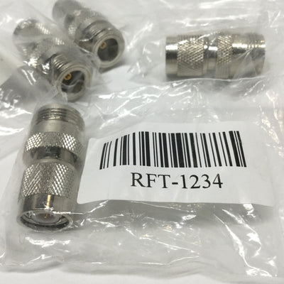 New Lot of 4 RF Industries RFT-1234 Coax Adapter Connector N Female/TNC Male, 50 Ohm