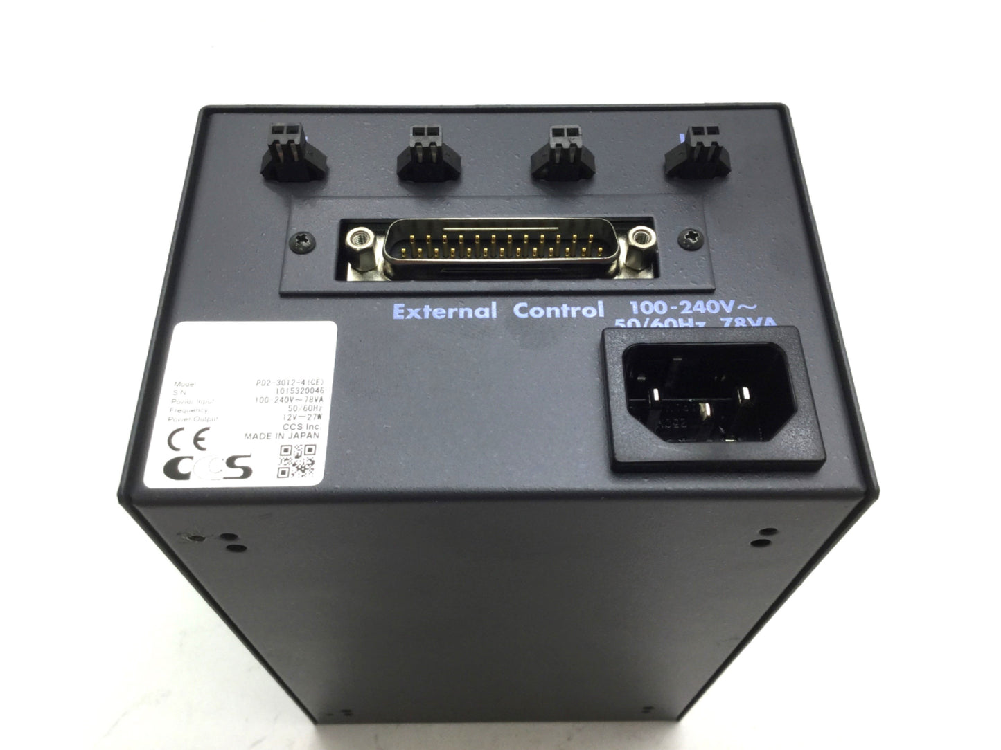 Used CCS PD2-3012-4 LED Light Source Control Power Supply 100-240VAC IN, 12VDC OUT