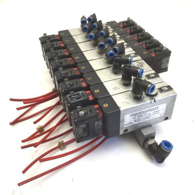 Used Bank of 8 Hoerbiger S9 585SRF-1/4-PN61 Solenoid Valves & 13x P8 385RF-NG-SPN61-B