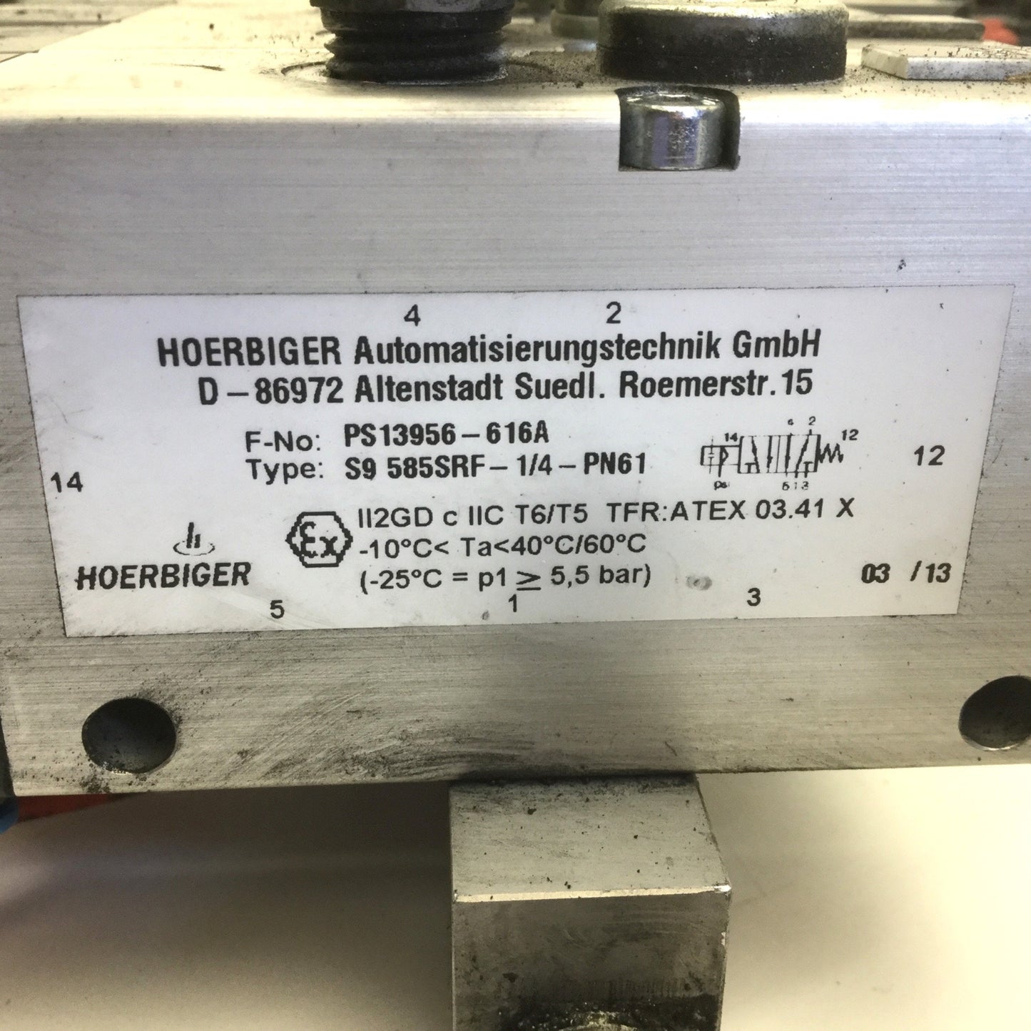 Used Bank of 8 Hoerbiger S9 585SRF-1/4-PN61 Solenoid Valves & 13x P8 385RF-NG-SPN61-B