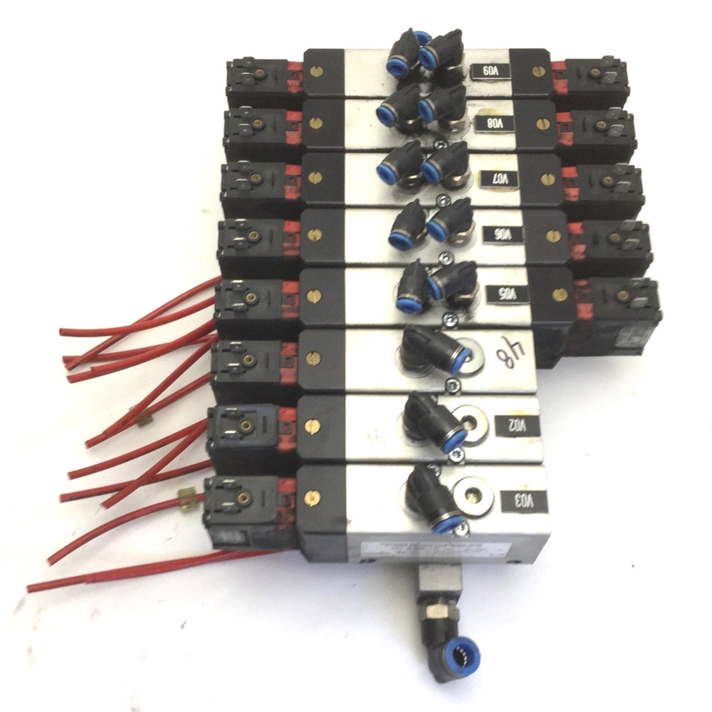 Used Bank of 8 Hoerbiger S9 585SRF-1/4-PN61 Solenoid Valves & 13x P8 385RF-NG-SPN61-B