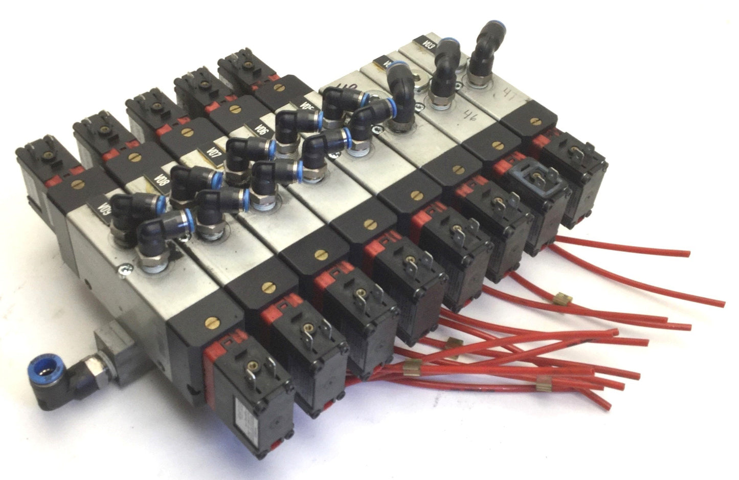 Used Bank of 8 Hoerbiger S9 585SRF-1/4-PN61 Solenoid Valves & 13x P8 385RF-NG-SPN61-B