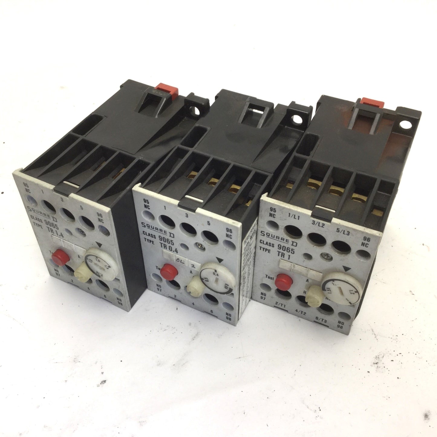 Used Lot of 3 Miscellaneous Square D Class 9065 Type TR1/TR1.4/TR0.4 Motor Starter
