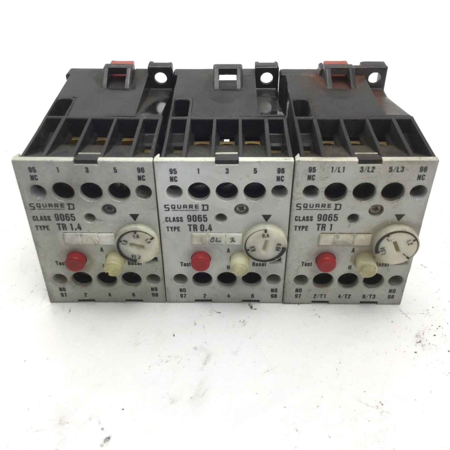 Used Lot of 3 Miscellaneous Square D Class 9065 Type TR1/TR1.4/TR0.4 Motor Starter