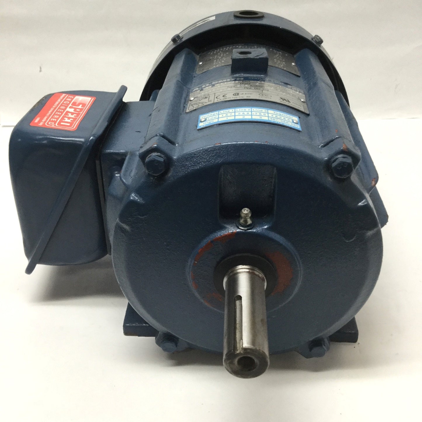 Used A.O. Smith F-391366-62 E-Plus AC Motor 1HP, 230/460VAC 3PH, 1150RPM, Frame 145T
