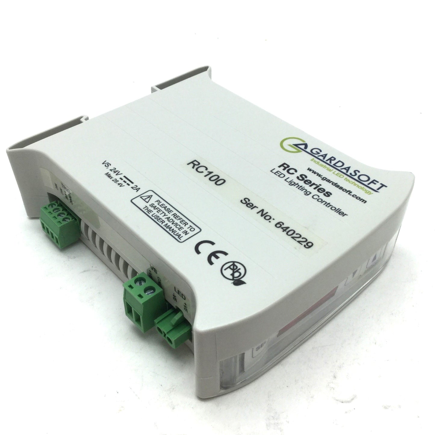 Used Gardasoft RC100 Lighting Controller Pulsed/Continuous Out: 1A 25W, In: 24VDC 2A