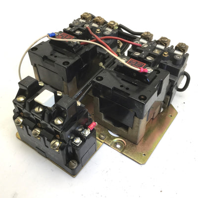 Used Allen Bradley 815-B0V169 Overload Relay With 2x 71A86 Magnetic Coils, 3-Pole
