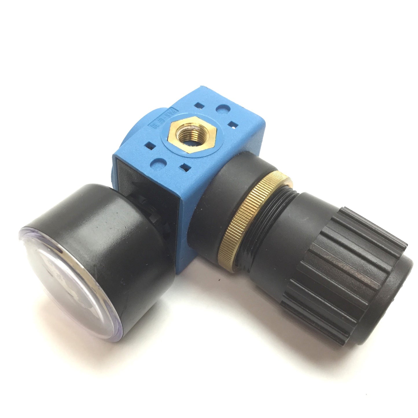 Used Festo LR-1/8-S-B-NPT Pneumatic Regulator W/ 0-16Bar Gauge (0-230psi), 1/8" NPT