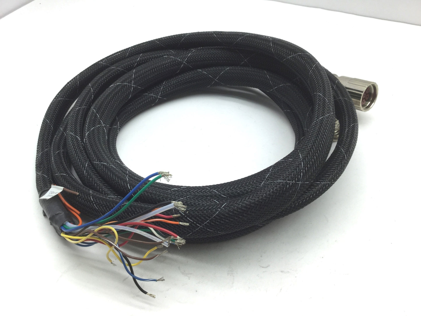 Used Fanuc 31-0092-C12 Servo Motor Cable, 17-Pin Female, 8-Pin Female to Flying Leads