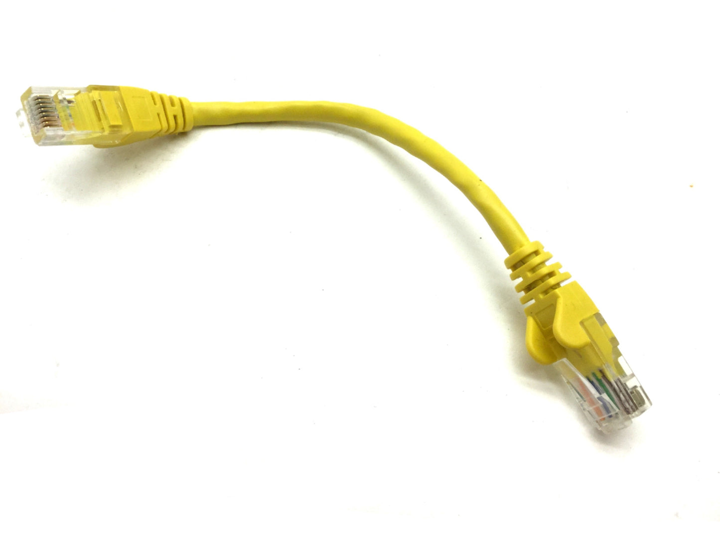 Used Lot of 19 Cat5e Cables, Ethernet Patch, Yellow 6" Inches