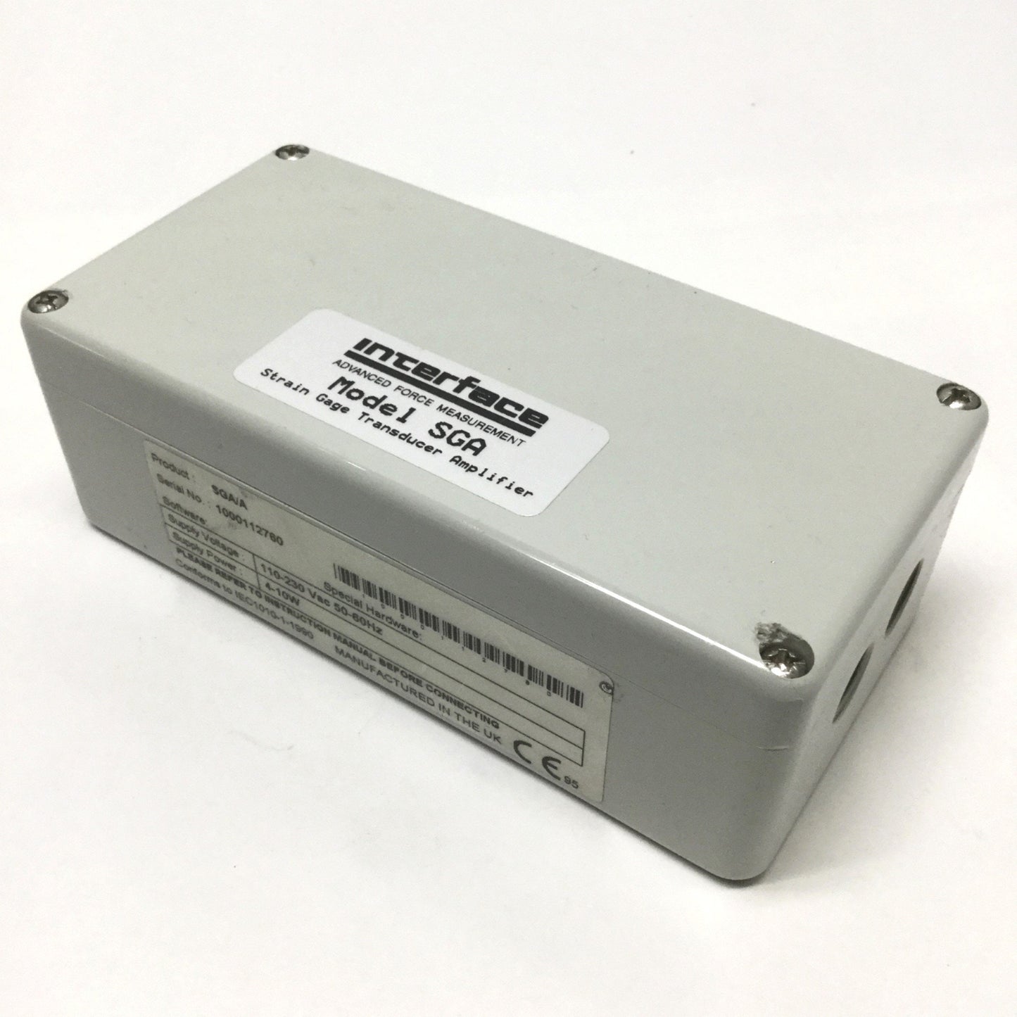 Used Interface SGA/A Strain Gauge Transducer Amplifier Signal Conditioner 110-230VAC