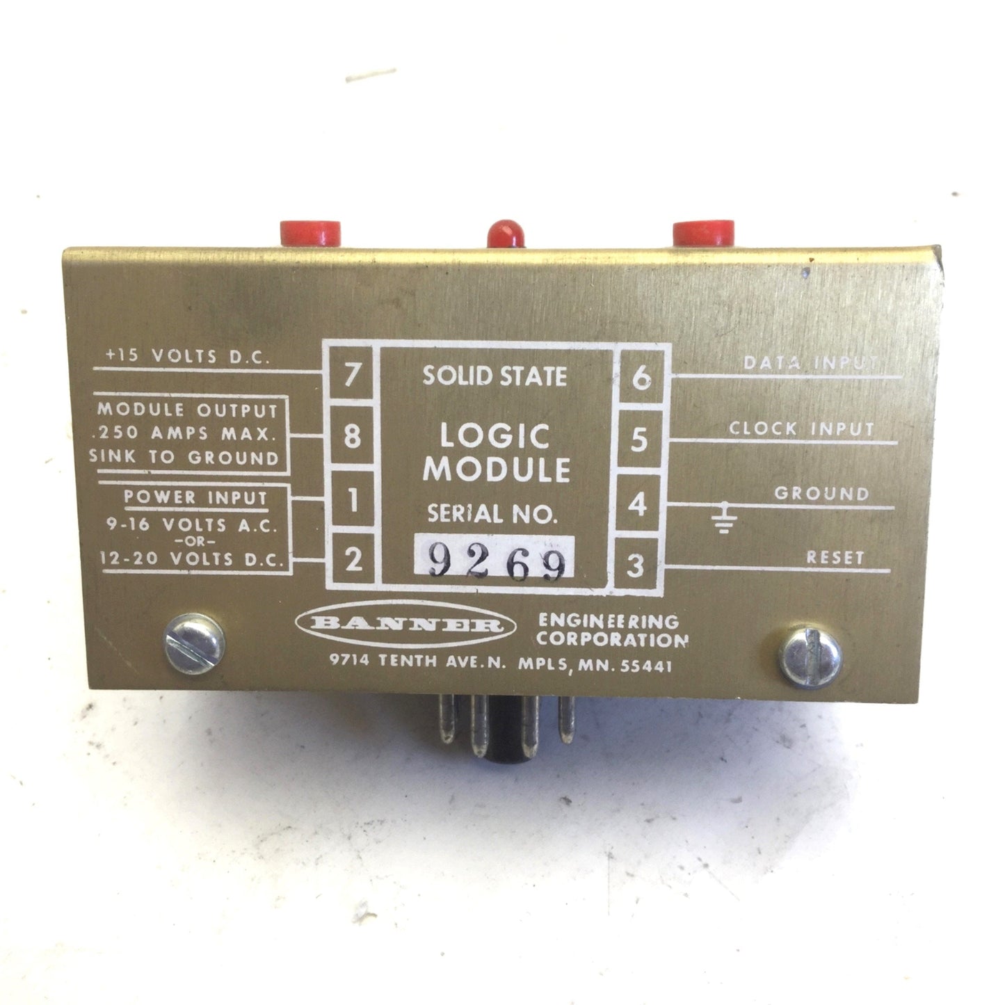 Used Banner SR-64P Electronic Shift Register Logic Module, 9-16VAC/12-20VDC
