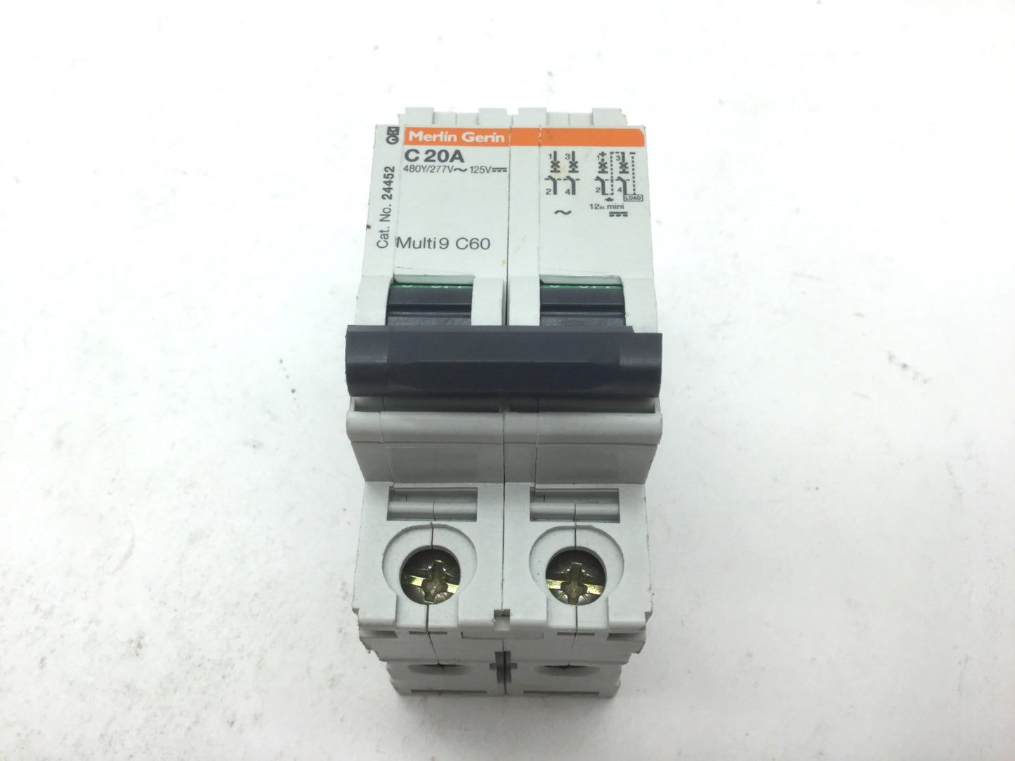 Used Lot of 3 Merlin Gerin Multi9 C60 Circuit Breakers, 2-Pole, C-Curve, Rating: 20A