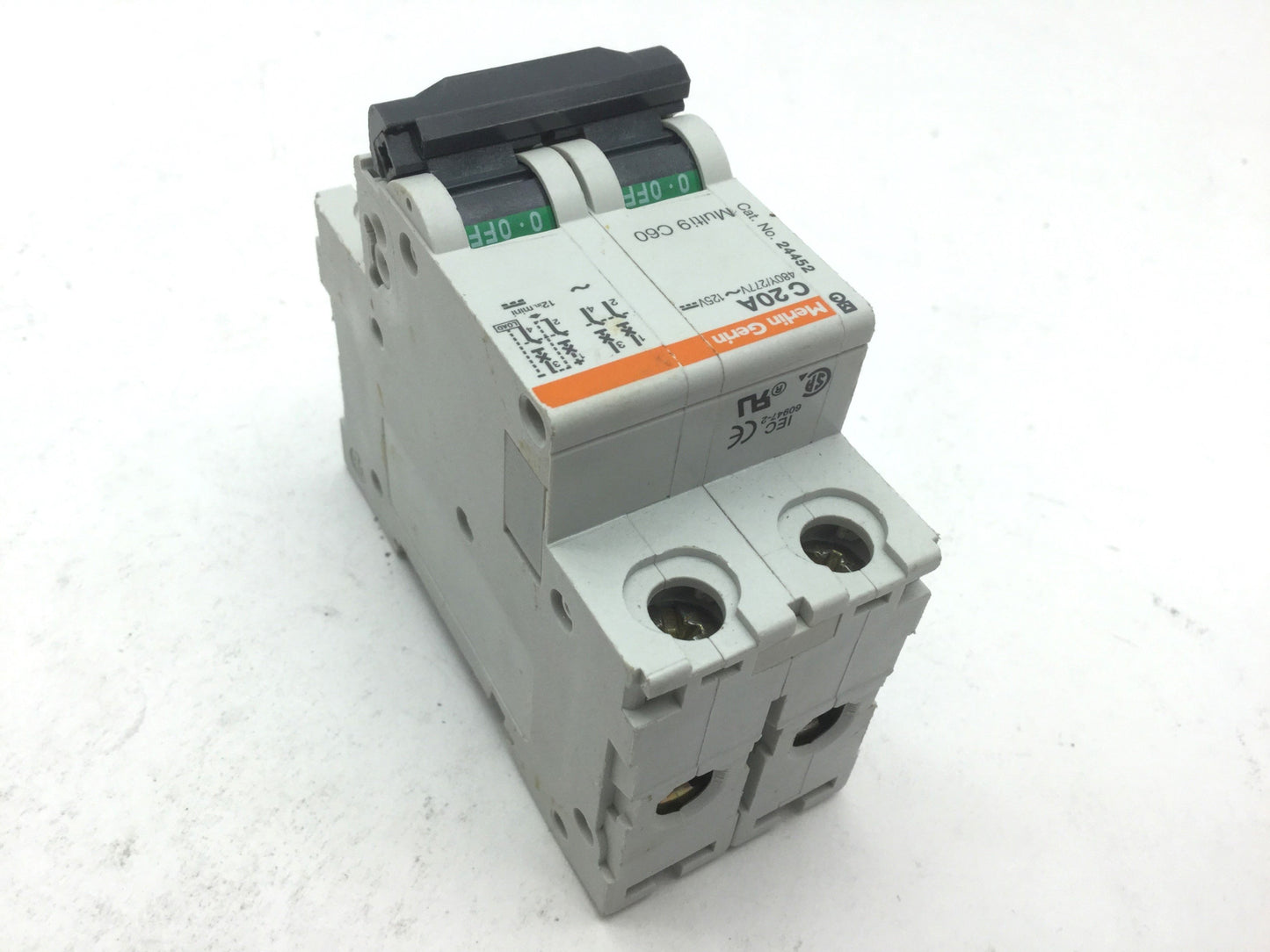 Used Lot of 3 Merlin Gerin Multi9 C60 Circuit Breakers, 2-Pole, C-Curve, Rating: 20A