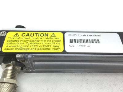 Used Cole-Parmer PMR1-010366 Masterflex Variable Area Panel Flowmeter W/ Valve, 150mm