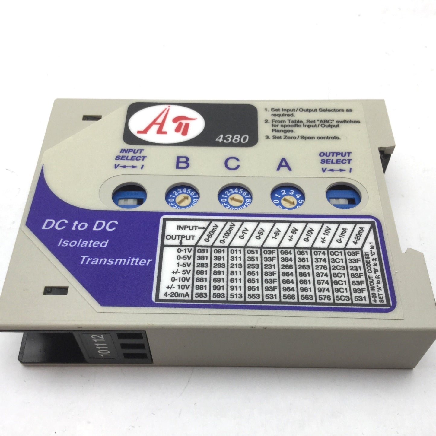Used Absolute Process Instrument API 4380 DIN Wide Ranging DC/DC Isolated Transmitter