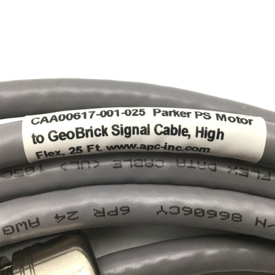 Used APC CAA00617-001-025 Parker PS Servo Motor Encoder To GeoBrick Drive Cable 25FT