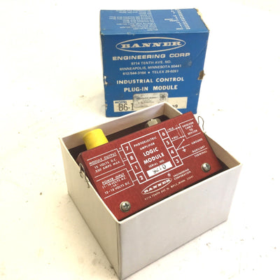 New Banner B6 Photoelectric Amplifier Logic Plug Module, Out: 15VDC, .25A Max