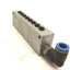 Used Legris 3310 06 13 Pneumatic Manifold, Anodized Aluminum, 145 PSI, 1/4" NPT Inlet
