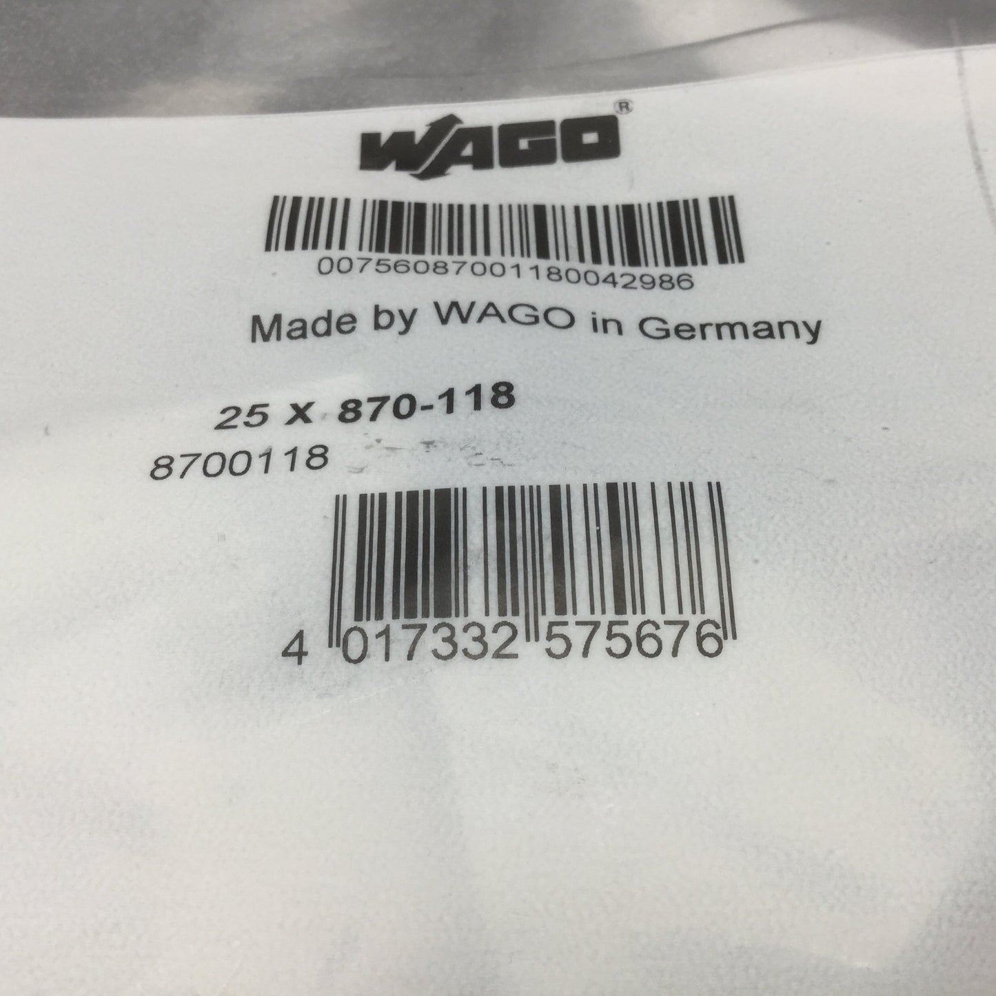 New Lot of 100 Wago 870-118 Terminal Block End Plate, Series 870, Thickness: 1mm