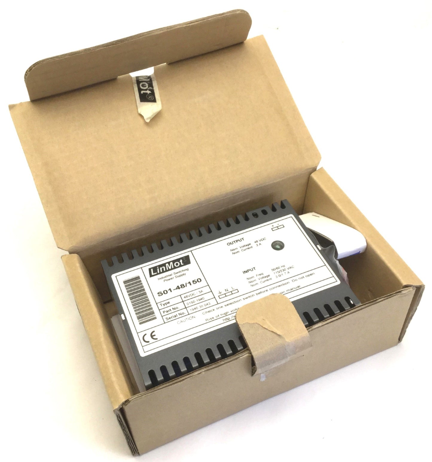 New – Open box In Box LinMot S01-48/150 Industrial Switching Power Supply, Out: 48VDC, 3A