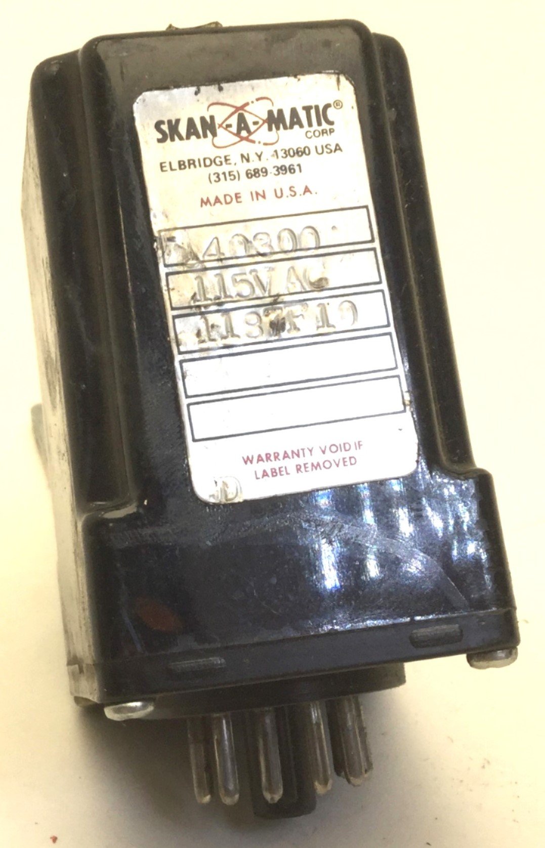 Used Skan-A-Matic T40300 Sensor Amplifier Relay Control Open Collector w/Power Supply