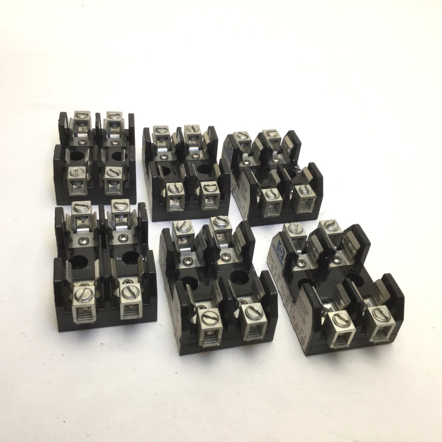 Used Lot of 6 Marathon 4100008 Fust Holders, 250V, 30A Max, 2-Pole