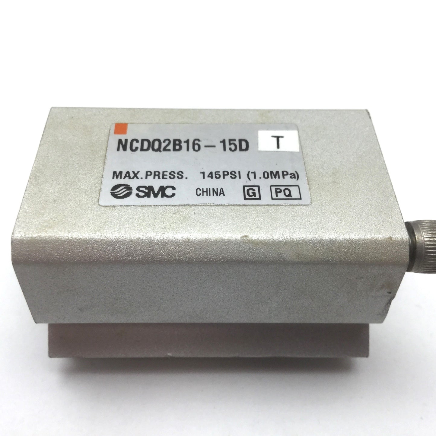 Used SMC NCDQ2B16-15D Compact Cylinder, Bore: 16mm, Stroke: 15mm, Ports: M5x0.8