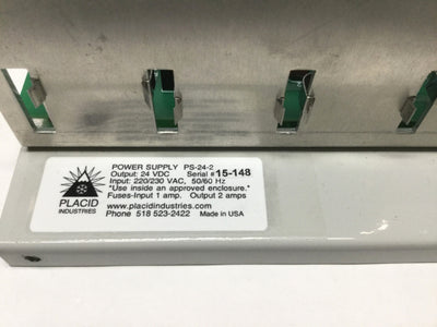 For parts or not working Placid PS-24-2 Constant Current Power Supply 220VAC IN, 0-24VDC/0.75A OUT *PARTS