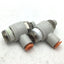 Used Lot of 2 SMC AS3201F-N03-06 Speed Controllers, 3/8" NPT to 6mm Tubing
