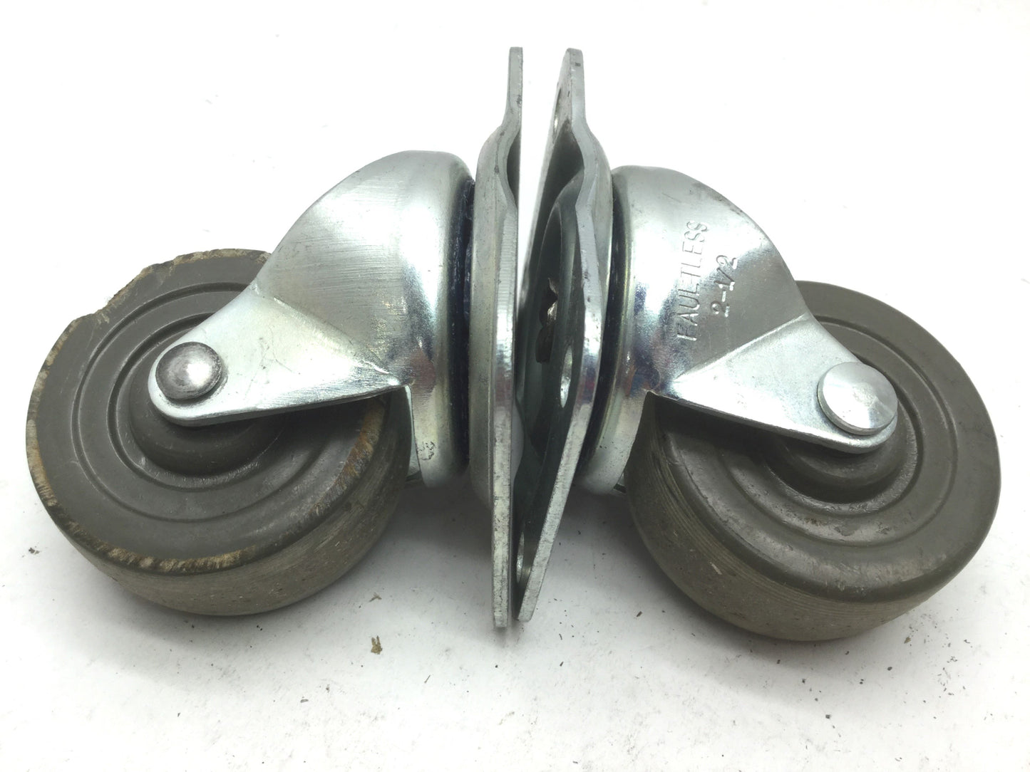 Used Lot of 4 Faultless Casters, 2-1/2" Diameter, 1-1/8" Width