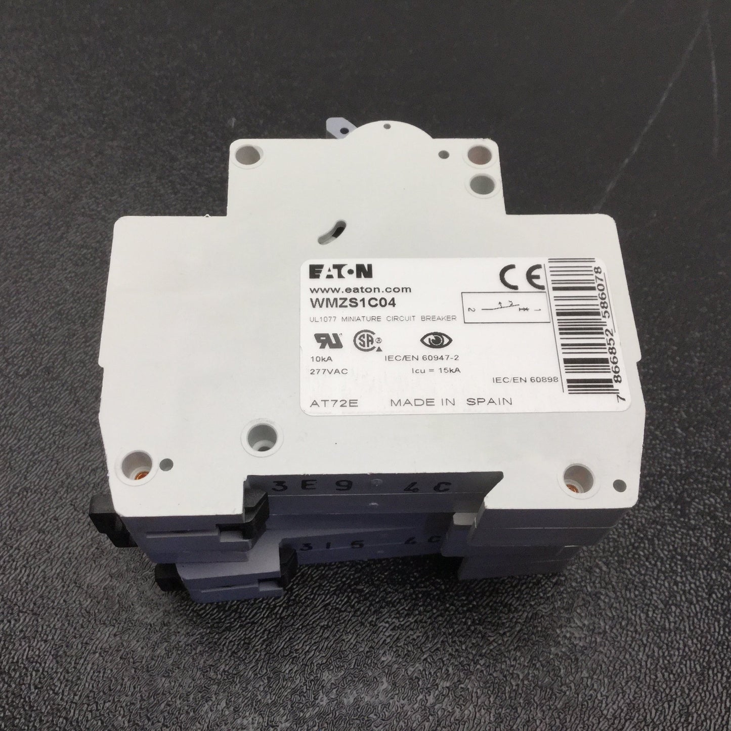 Used Lot of 3 Eaton WMZS1C04 Thermal Magnetic Circuit Breaker 4A 277VAC/48VDC 1-Pole