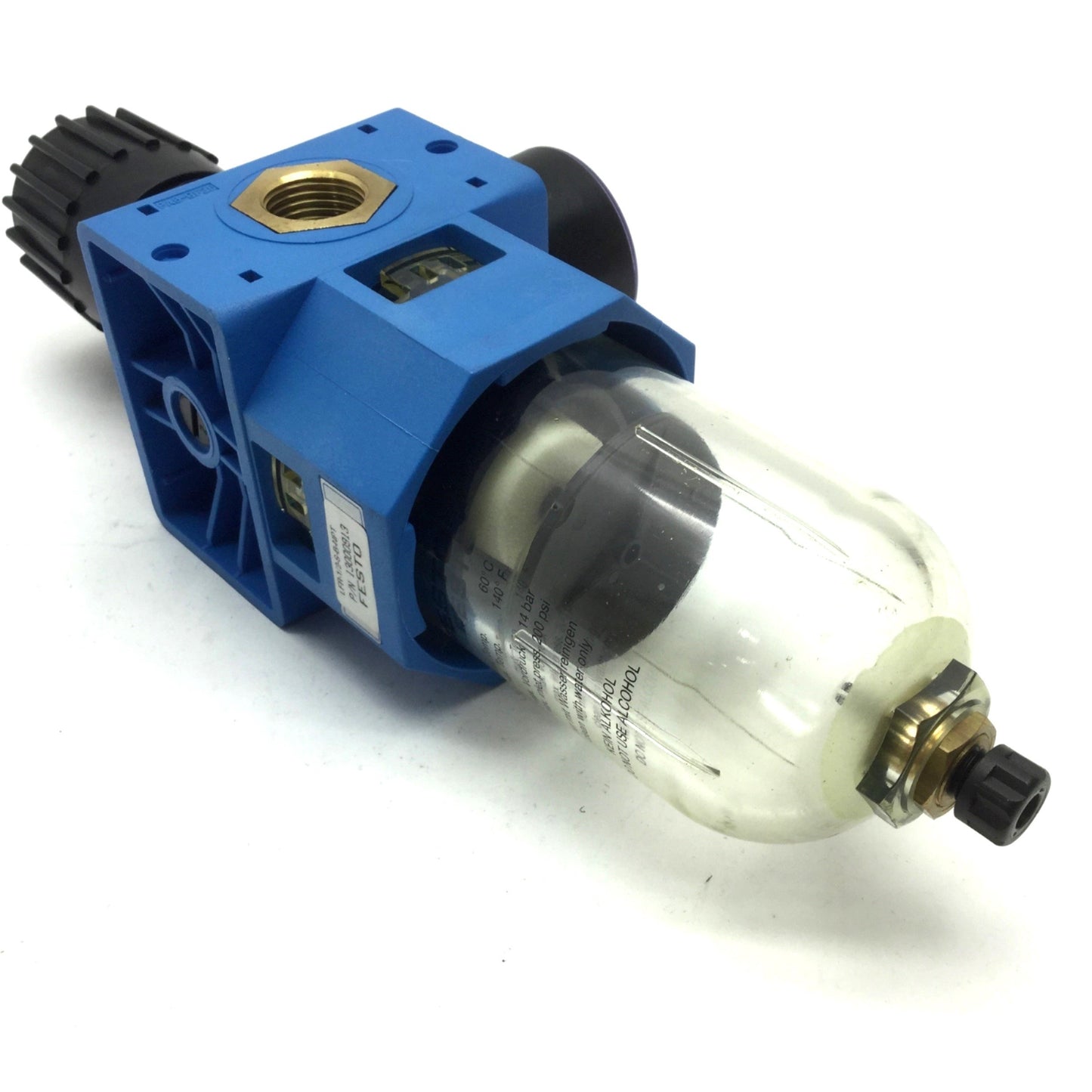 Used Festo LFR-1/2-S-B-NPT Filter Regulator, Fittings: 1/2" Max Inlet: 200PSI, Tested