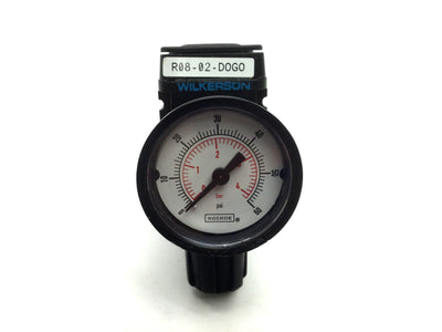Used Wilkerson R08-02-D0G0B Pneumatic Regulator With Gauge 125PSI 1/4" NPT