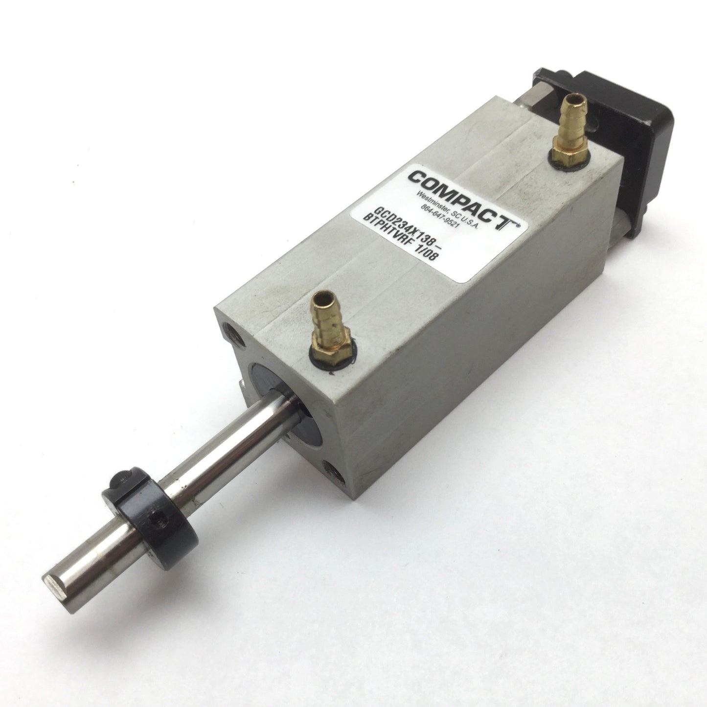 Used Compact GCD234X138-BTPHTVRF Double End Pneumatic Cylinder, Bore: 3/4", 10-32